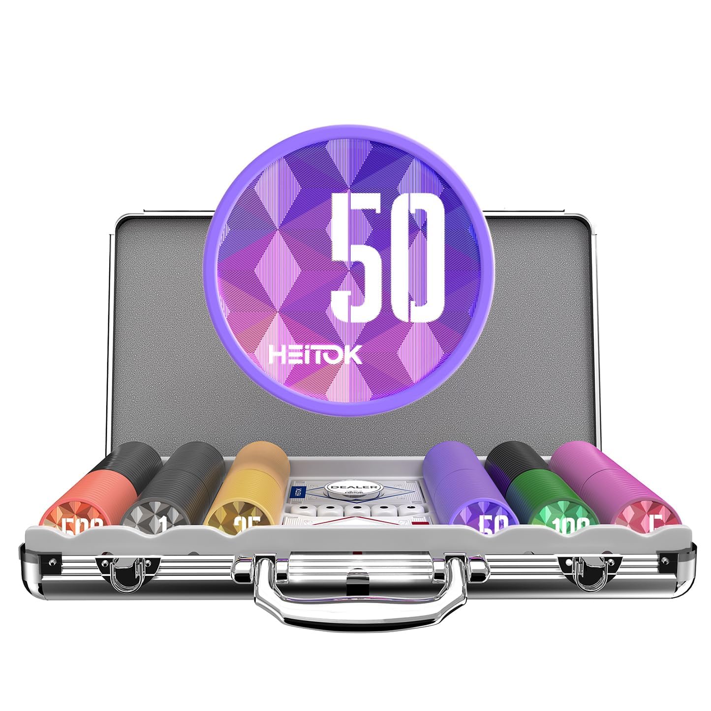 Amazon | HEITOK ポーカーチップ ポーカーセット 300枚 数字入り 11.5g